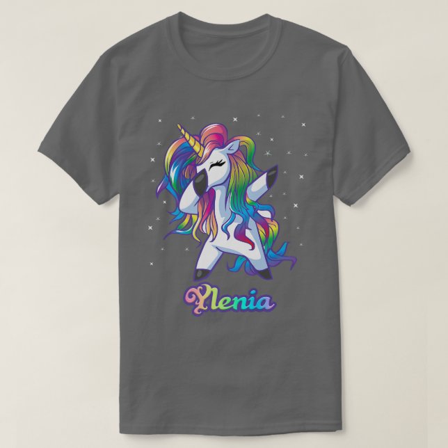 Camiseta YLENIA Unicorn Oferece Presentes Para Meninas De A (Frente do Design)