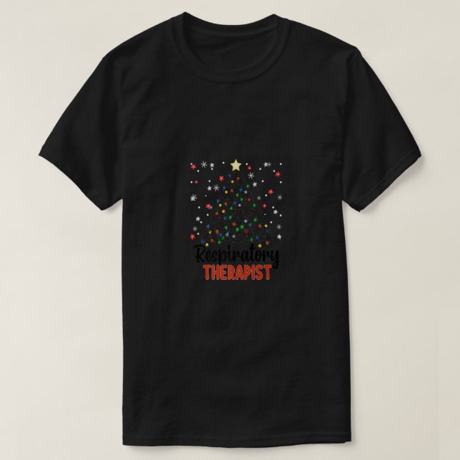 Camiseta YNBV Terapêutica Respiratória Árvore de Natal Xmas (Frente do Design)