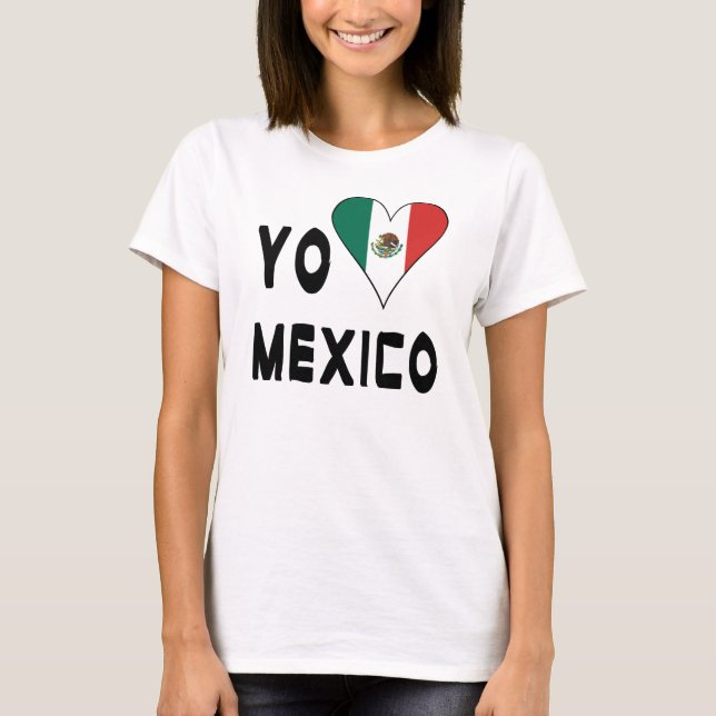 Camiseta Yo Amo Mexico Mulheres (Frente)