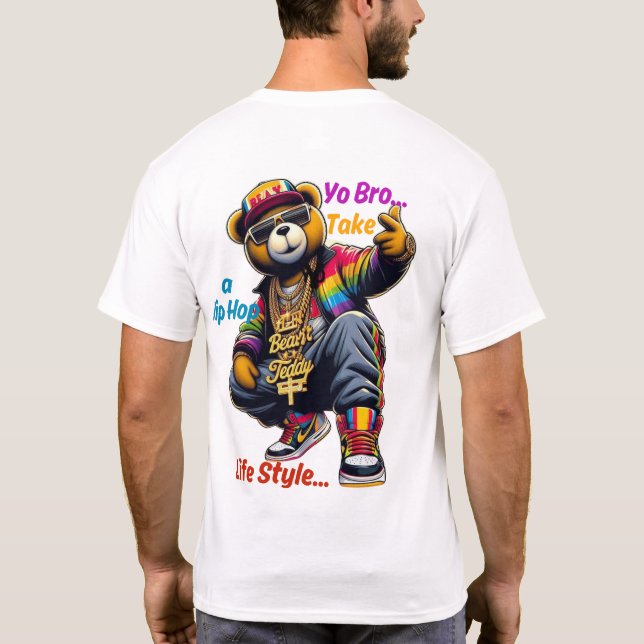 Camiseta "Yo Bro!" Abrace o estilo de vida HipHop - Bear Ra (Verso)