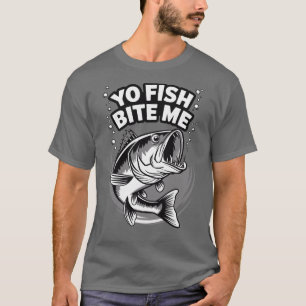 Camiseta Yo Fish Me Morde Engraçado Pesca T-Shirt
