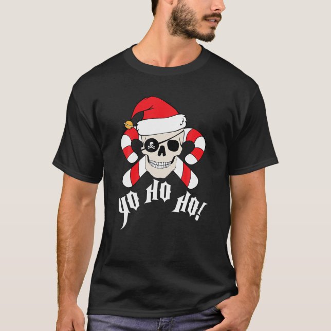 Camiseta Yo Ho Ho Christmas | Pirate Party Season Funny Gif (Frente)