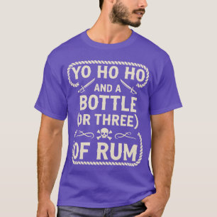 Camiseta Yo Ho Ho e uma Garrafa de Rum Citação de Pirata vi