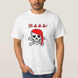 Camiseta Yo ho ho ho - caveira e ossos cruzados de Natal.