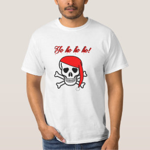 Camiseta Yo ho ho ho - caveira e ossos cruzados de Natal.