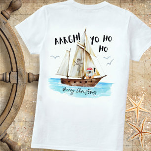 Camiseta Yo Ho Ho Papai Noel Pirata Navio Feliz Natal