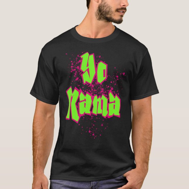 Camiseta Yo Mama! Velho Estilo da Faculdade, Tee da Festa H (Frente)