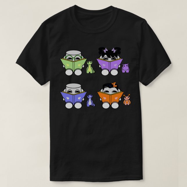Camiseta Yo Siblings OBABYBOT Toy Robot Leitura (Frente do Design)