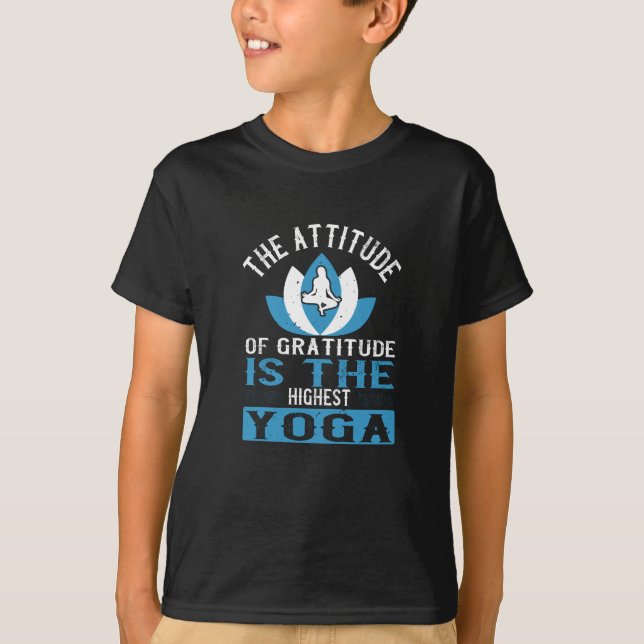 Camiseta Yoga A Atitude De Gratidão É O Ioga Mais Alto (Frente)
