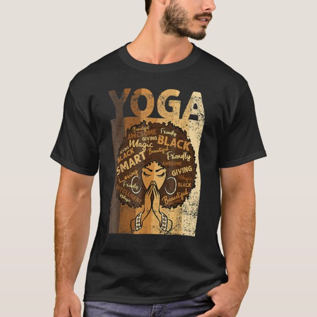 Camiseta Yoga Afro Woman Black History Month BLM Melanin Ze (Frente)
