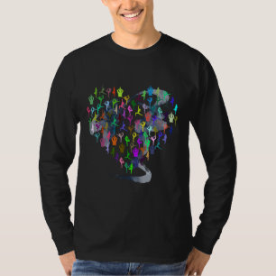 Camiseta Yoga Asana Ama Caligrafia Cardíaca Caligrafia