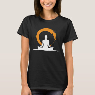 Camiseta Yoga Asanas Lotus Seat Zen Circle Símbolo Sun para