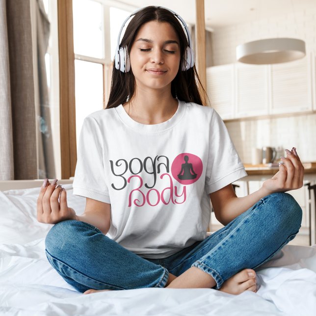 Camiseta Yoga Body With Yoga Pose Graphic Impressão T Shirt (Criador carregado)