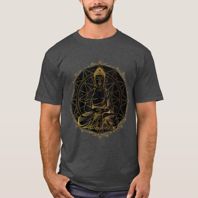 Camiseta Yoga Buddha Mandala Design para mulheres Mandala (Frente)