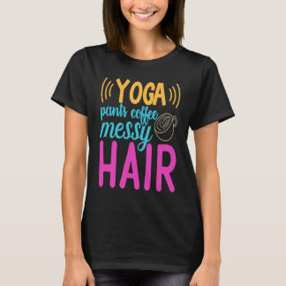 Camiseta Yoga Calça Café Cabelo Mensageiro Mãe