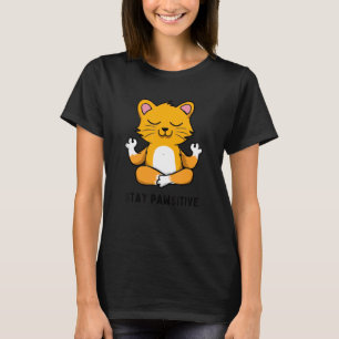 Camiseta Yoga Cat Fica Pawsitive Zen Piada Pun Yoga