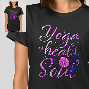 Camiseta Yoga Curva O Azul-Mouro Púrpura Da Alma