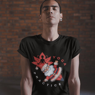 Camiseta Yoga de Feriado com Papais noeis Perfeito para Xms