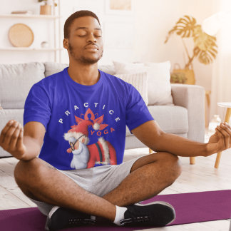 Camiseta Yoga de Feriado com Papais noeis Perfeito para Xms