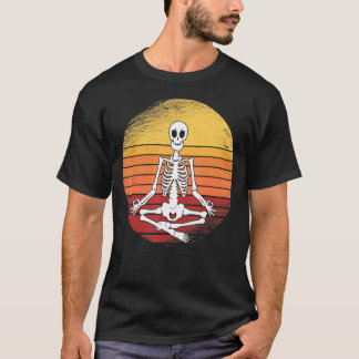 Camiseta Yoga de Halloween Esqueleto Esqueleto Vintage