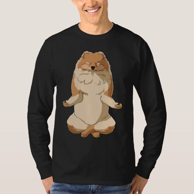 Camiseta Yoga Dog Pomeranian (Frente)