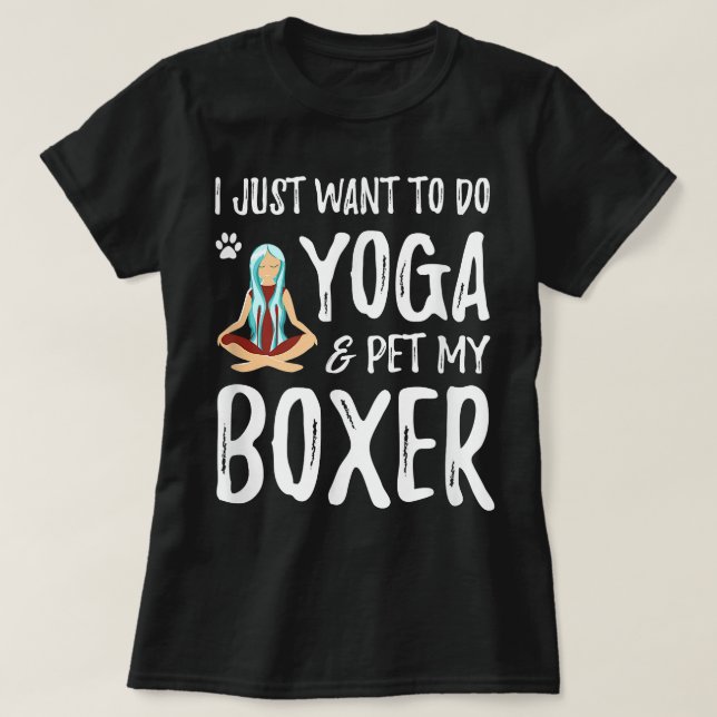 Camiseta Yoga e Boxer para Cachorros Engraçados Mamãe Dotad (Frente do Design)