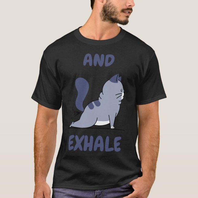 Camiseta Yoga E Exalar Ajustado Relaxado (Frente)
