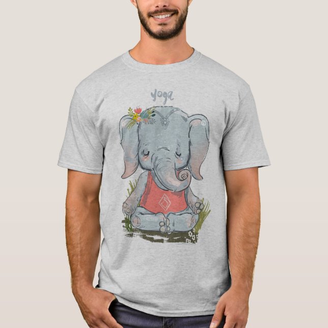 Camiseta Yoga Elephant T-Shirts - Tamanhos Unisex - Present (Frente)