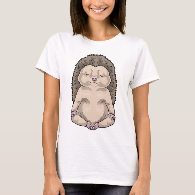 Camiseta Yoga Fitness Meditação deouriço-cache (Frente)