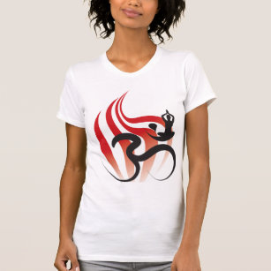 Camiseta Yoga Flame Espiritual Om Ohm Calliografia Zen Tshi