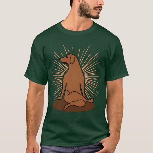 Camiseta Yoga Funny Dog Dog Retro da meditação (Frente)