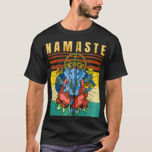 Camiseta Yoga Ganesha Meditação Espiritual Namaste Retr