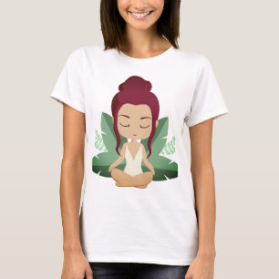 Camiseta Yoga Girl acalme bem-estar erguendo arte conscient