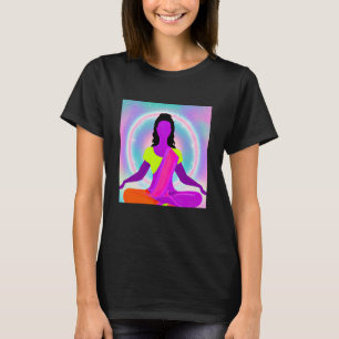 Camiseta Yoga Girl Female Sun Salutation Meditation Chakra
