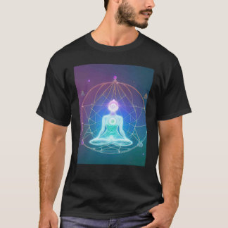 Camiseta Yoga Girl Female Sun Salutation Meditation Chakra