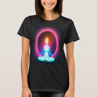 Camiseta Yoga Girl Female Sun Salutation Meditation Chakra