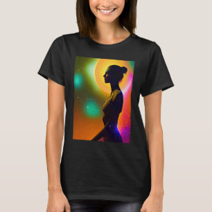 Camiseta Yoga Girl Female Sun Salutation Meditation Chakra