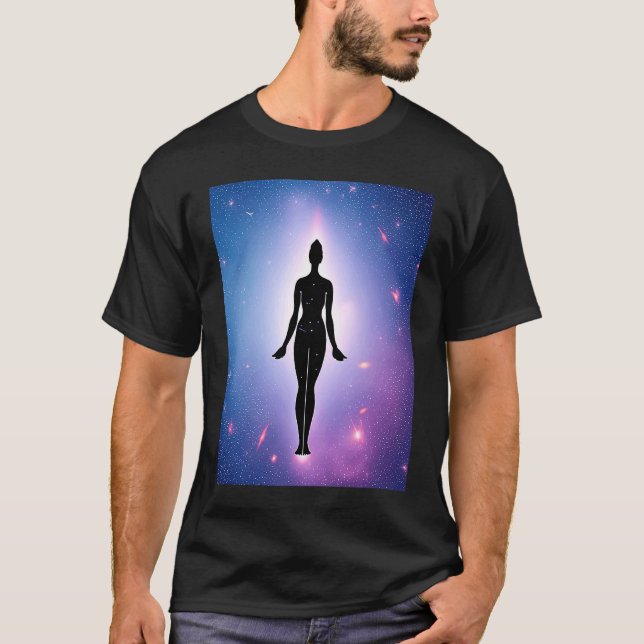 Camiseta Yoga Girl Female Sun Salutation Meditation Chakra  (Frente)