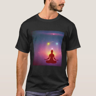 Camiseta Yoga Girl Female Sun Salutation Meditation Chakra