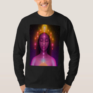 Camiseta Yoga Girl Female Sun Salutation Meditation Chakra