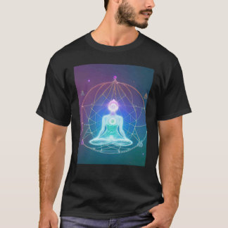 Camiseta Yoga Girl Female Sun Salutation Meditation Chakra