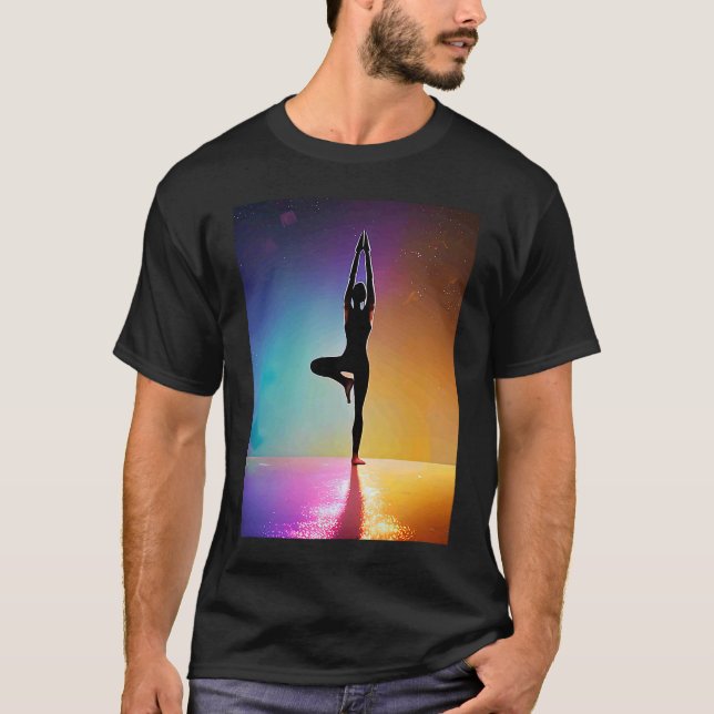 Camiseta Yoga Girl Female Sun Salutation Meditation Chakra (Frente)