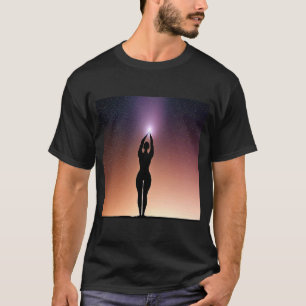 Camiseta Yoga Girl Female Sun Salutation Meditation Chakra
