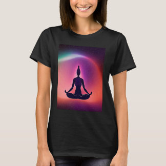 Camiseta Yoga Girl Female Sun Salutation Meditation Chakra