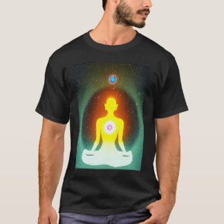 Camiseta Yoga Girl Female Sun Salutation Meditation Chakra 