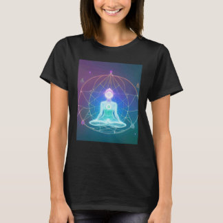 Camiseta Yoga Girl Female Sun Salutation Meditation Chakra