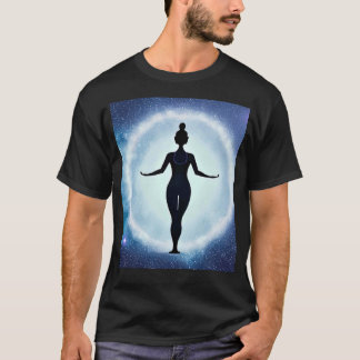 Camiseta Yoga Girl Female Sun Salutation Meditation Chakra