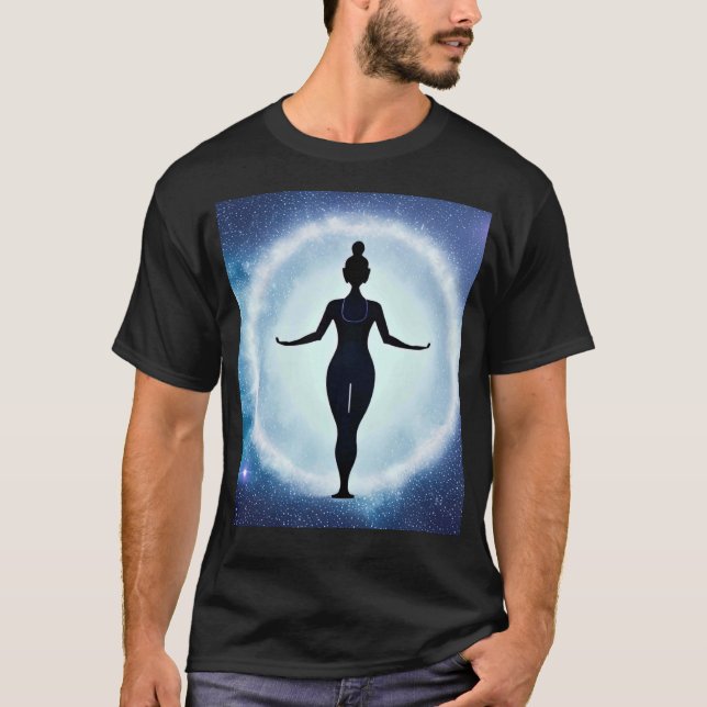 Camiseta Yoga Girl Female Sun Salutation Meditation Chakra (Frente)