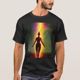 Camiseta Yoga Girl Female Sun Salutation Meditation Chakra