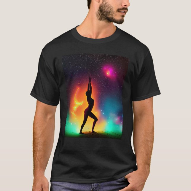 Camiseta Yoga Girl Female Sun Salutation Meditation Chakra (Frente)